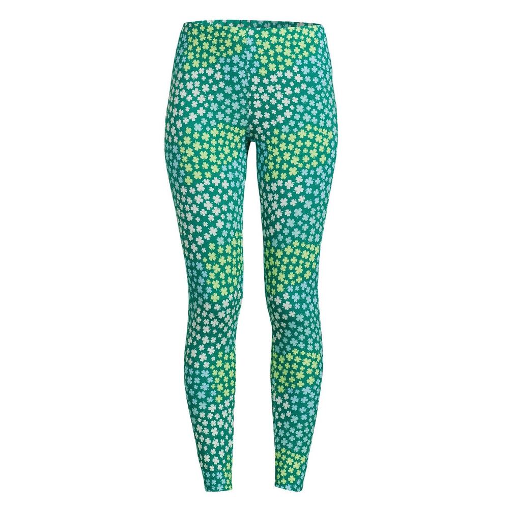 No Boundaries Juniors Medium St. Patrick’s Day Print Leggings Multicolor Clover
